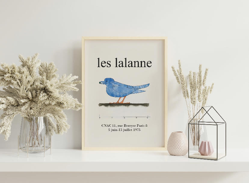 Les Lalanne Retro Blue Bird Artwork