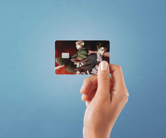 Watercolor levi and erwin design | credit card sticker | small chip | credit card skin for nursery and home wall decor.