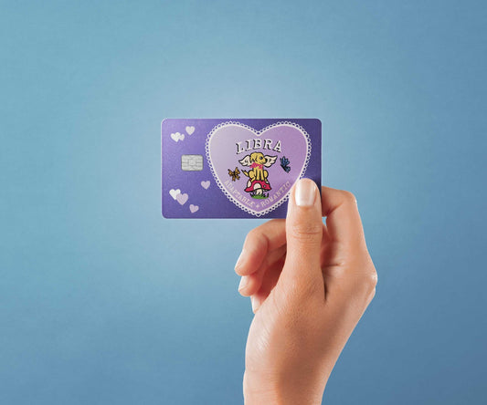 Watercolor libra puppy love design | credit card sticker | small chip | credit card skin for nursery and home wall decor.