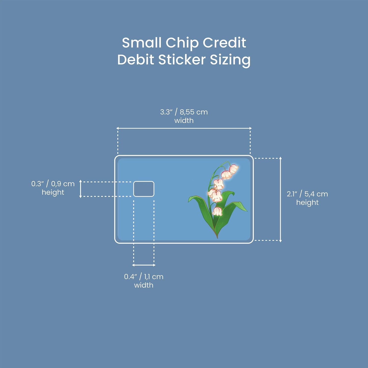 Watercolor lily of the valley design | credit card sticker | small chip | credit card skin for nursery and home wall decor.