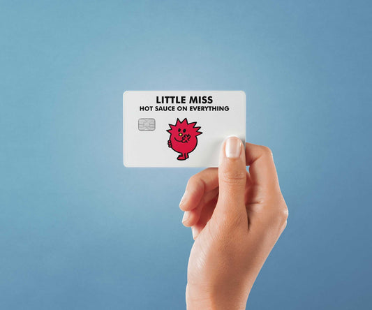 Watercolor little miss hot sauce on everything design | credit card sticker | small chip | credit card skin for nursery and home wall decor.
