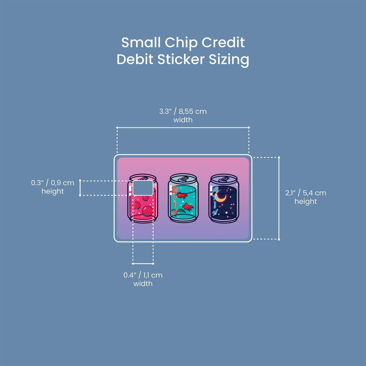 Watercolor lofi sodas design | credit card sticker | small chip | credit card skin for nursery and home wall decor.