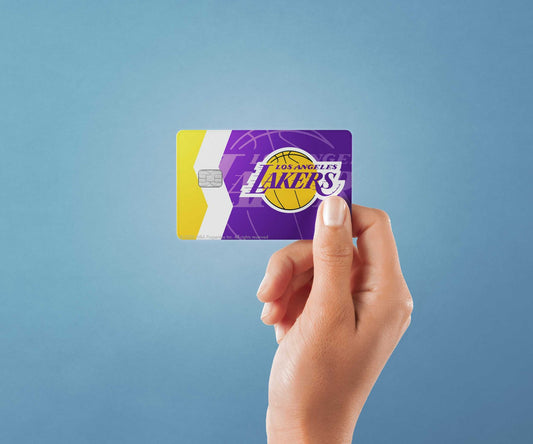 Watercolor los angeles lakers crossover design | credit card sticker | small chip | credit card skin for nursery and home wall decor.