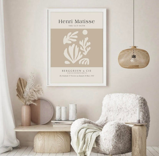Beige Print of Henri Matisse's Cut-Outs