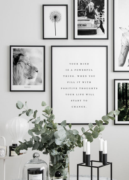 Watercolor mind poster for nursery and home wall decor.