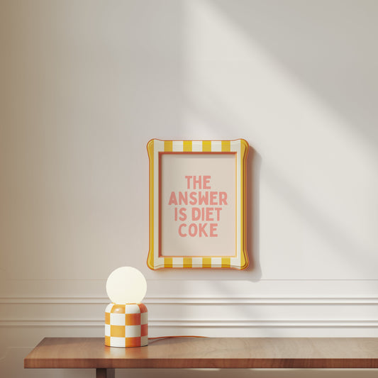 The Answer Is Diet Coke | Peach and Cream | Art Print - High-Quality Premium Wall Art Decor Sticker
