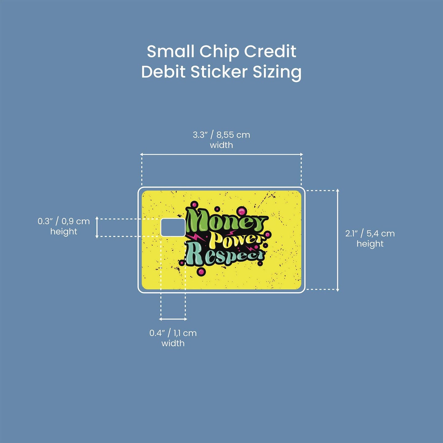 Watercolor money power respect design | credit card sticker | small chip | credit card skin for nursery and home wall decor.