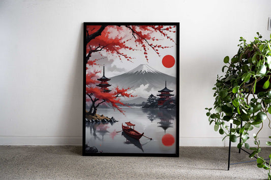 mont fuji landscape Asian Style Poster | Wall Art for Home & Office | High-Quality Print - High-Quality Visual Display