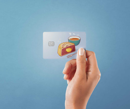 Watercolor mooncake design | credit card sticker | small chip | credit card skin for nursery and home wall decor.