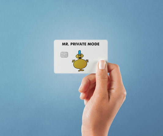 Watercolor mr private mode design | credit card sticker | small chip | credit card skin for nursery and home wall decor.