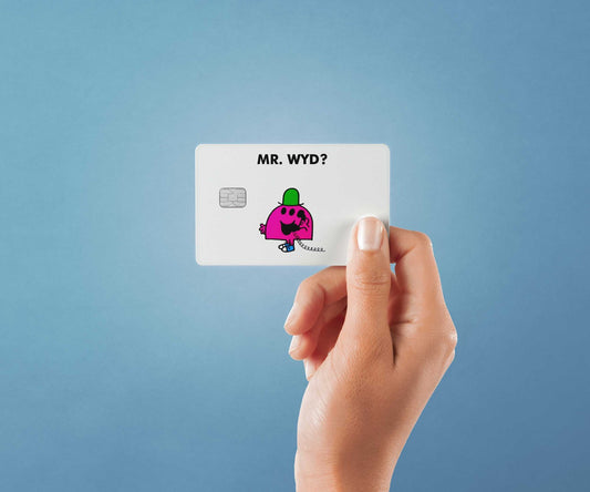 Watercolor mr wyd design | credit card sticker | small chip | credit card skin for nursery and home wall decor.