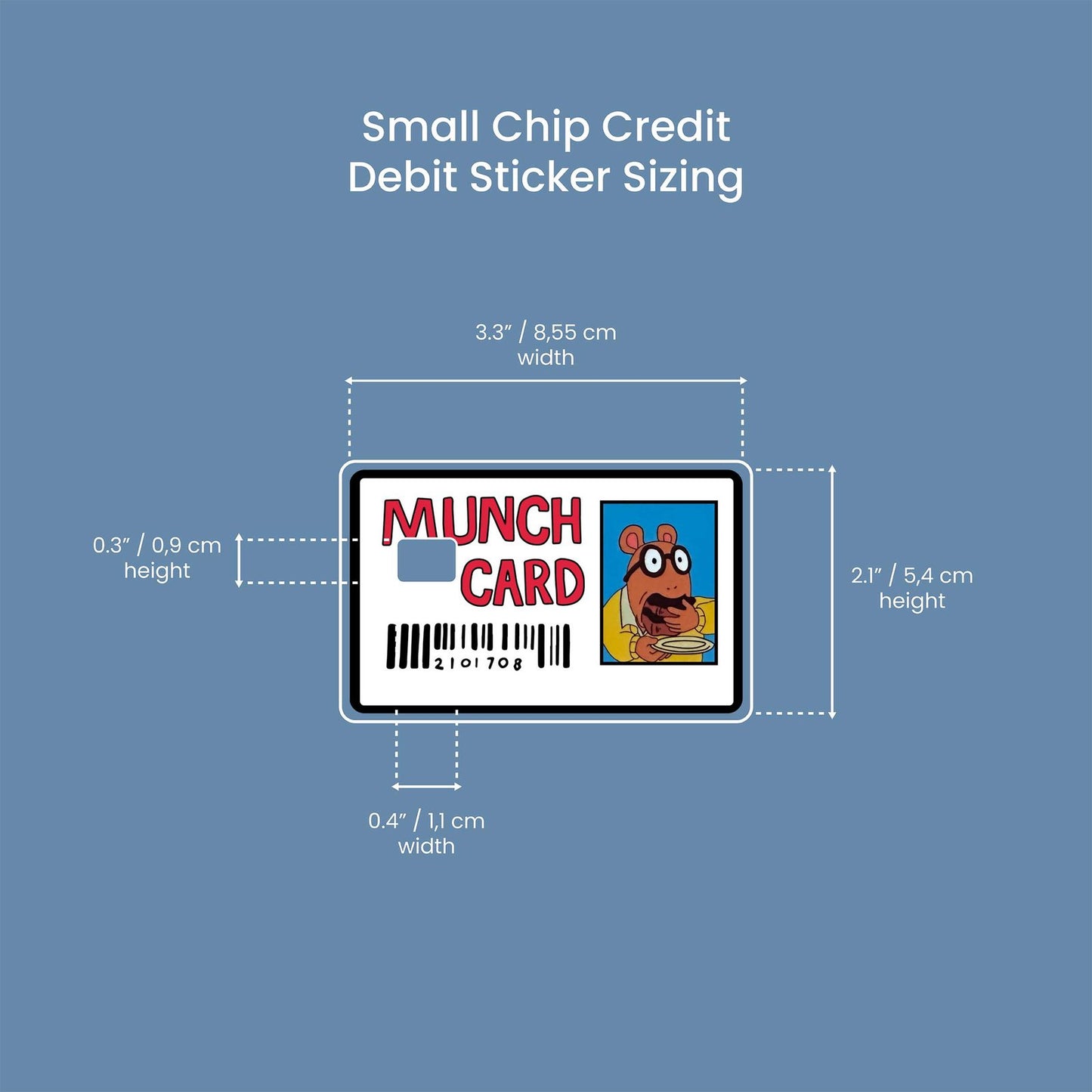 Watercolor munch card design | credit card sticker | small chip | credit card skin for nursery and home wall decor.