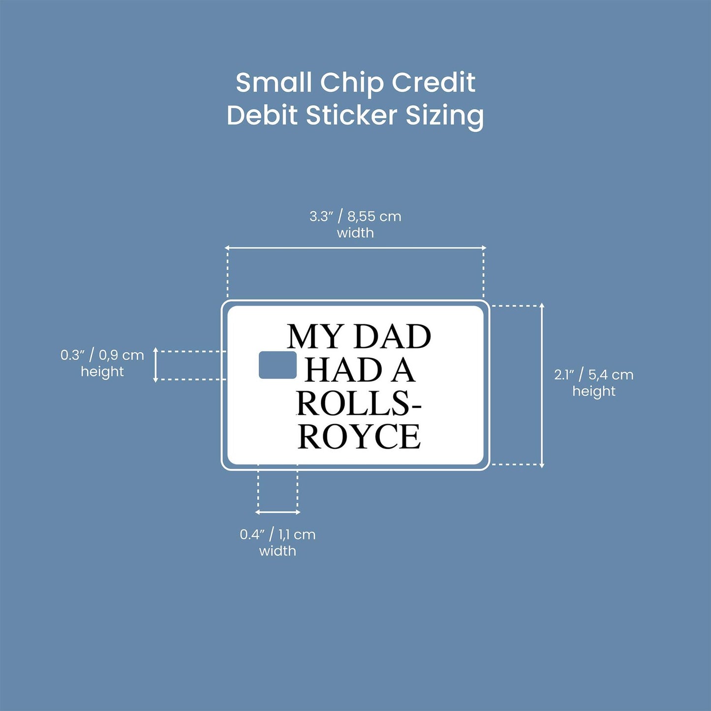 Watercolor my dad had a rolls royce design | credit card sticker | small chip | credit card skin for nursery and home wall decor.