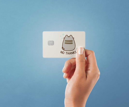 Watercolor no thanks design | credit card sticker | small chip | credit card skin for nursery and home wall decor.