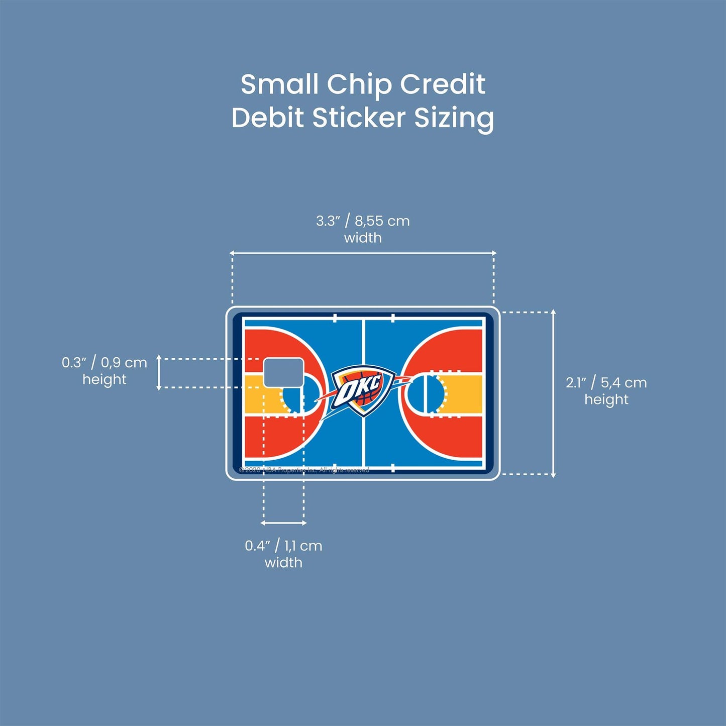 Oklahoma City Thunder Courtside Design | Credit Card Sticker | Small Chip | Credit Card Skin