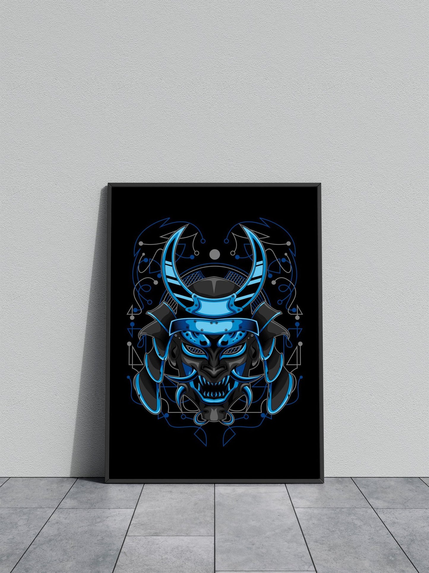 Oni Mask Tattoos Asian Style Poster | Wall Art for Home & Office | High-Quality Print
