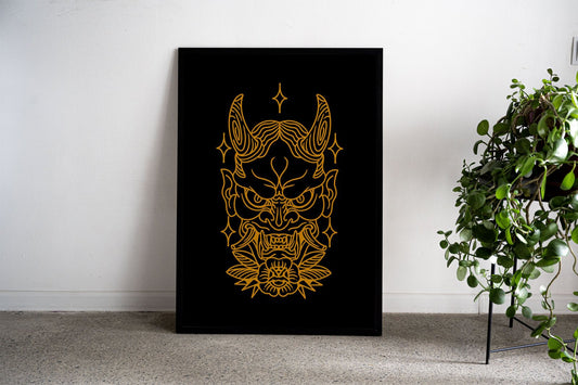 oni rose tattoo Asian Style Poster | Wall Art for Home & Office | High-Quality Print