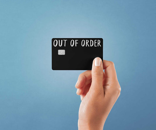 Watercolor out of order design | credit card sticker | small chip | credit card skin for nursery and home wall decor.
