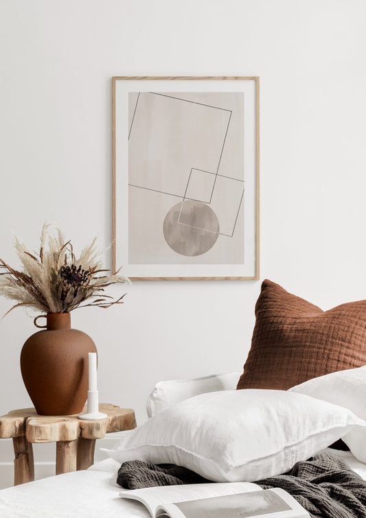 Watercolor graphic shapes no5 poster for nursery and home wall decor.