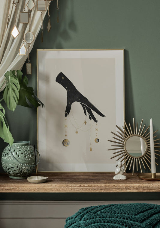 Watercolor magic hand no1 poster for nursery and home wall decor.