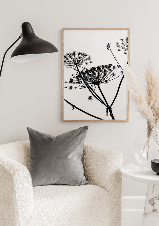 Dried Flower Silhouette Poster