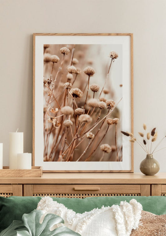Delicate Dry Flowers Poster