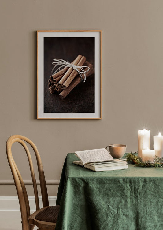 Watercolor cinnamon poster for nursery and home wall decor.