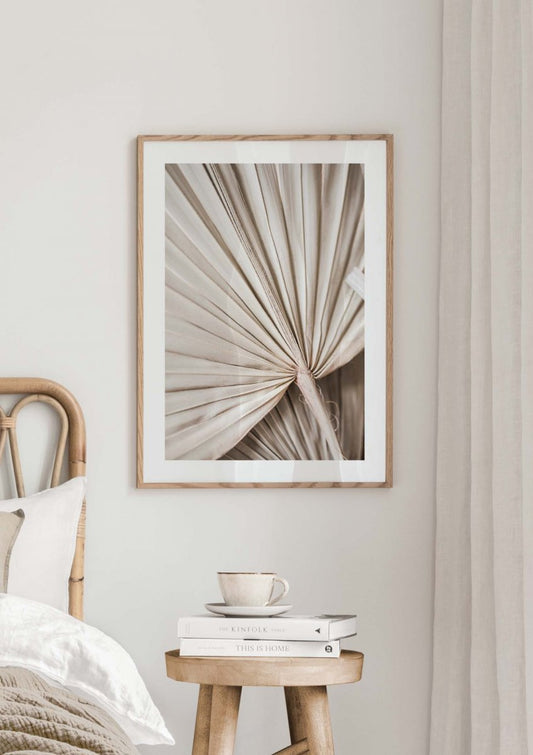 Watercolor beige palm no2 poster for nursery and home wall decor.