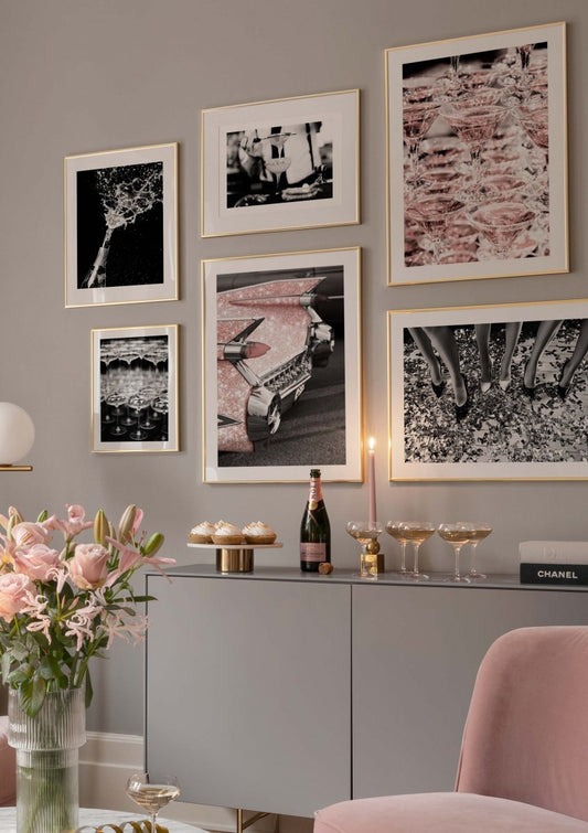 Watercolor pop the champagne for nursery and home wall decor.
