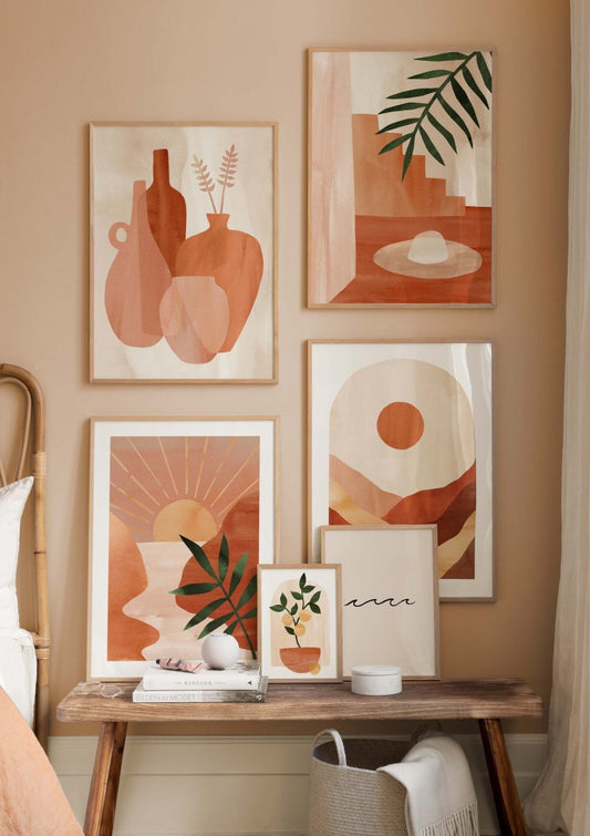 Watercolor abstract hat poster for nursery and home wall decor.
