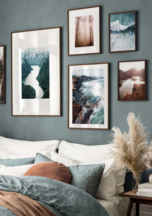 Watercolor sea view poster for nursery and home wall decor.