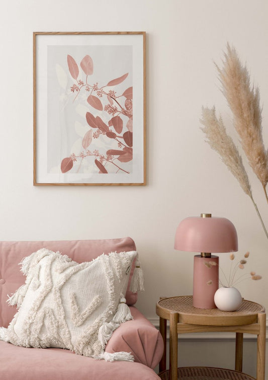 Watercolor pastel twig poster for nursery and home wall decor.