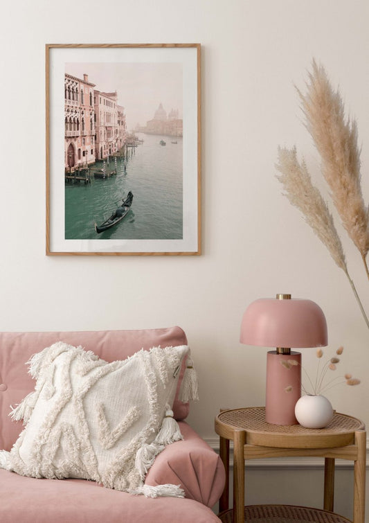 Watercolor venice gondola poster for nursery and home wall decor.