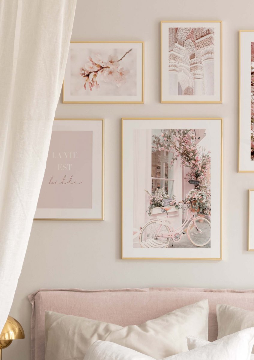 Watercolor la vie est belle poster for nursery and home wall decor.