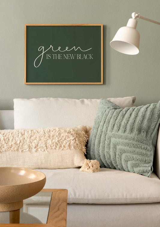 Watercolor green is the new black poster for nursery and home wall decor.