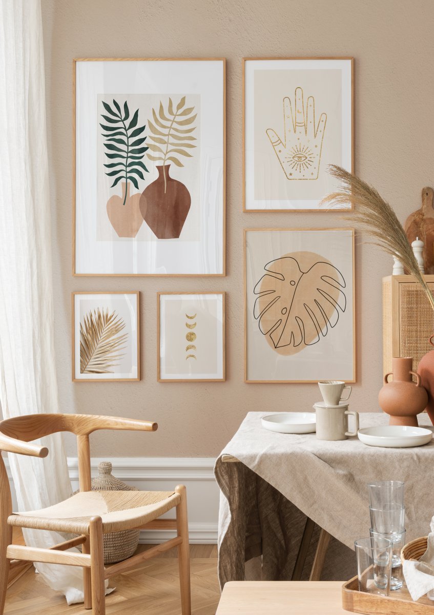 Watercolor plant vases poster for nursery and home wall decor.