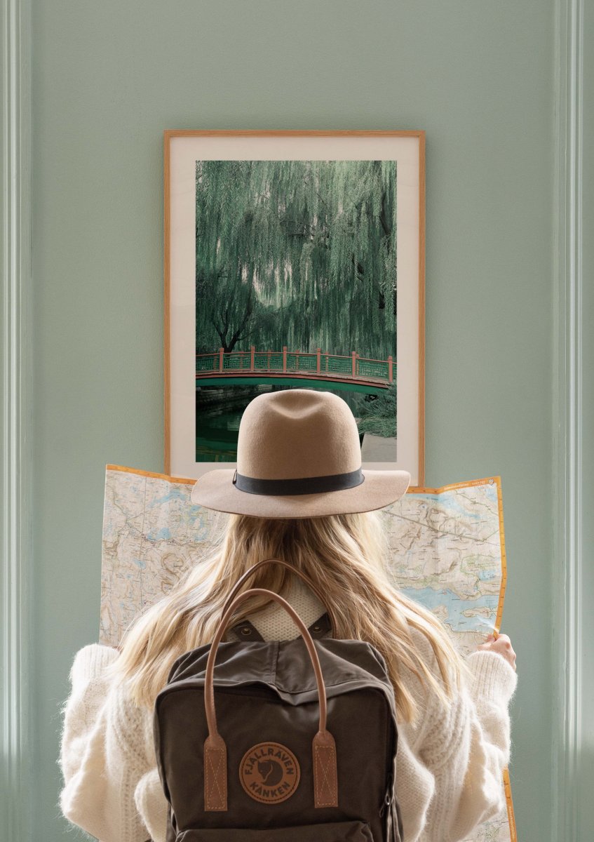 Bridge under Willow Tree Poster