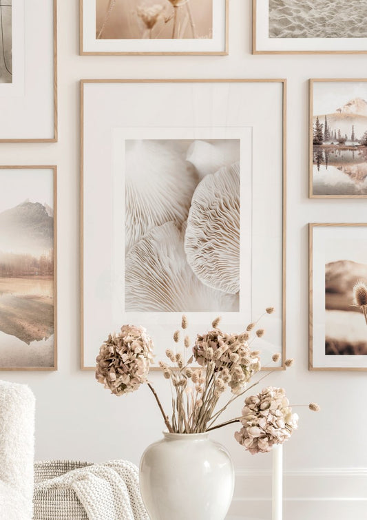 Watercolor mushroom dream poster for nursery and home wall decor.