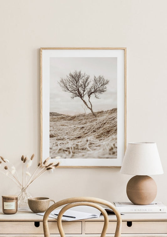 Watercolor the tree poster for nursery and home wall decor.