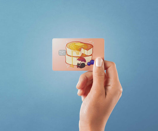 Watercolor pancakes design | credit card sticker | small chip | credit card skin for nursery and home wall decor.