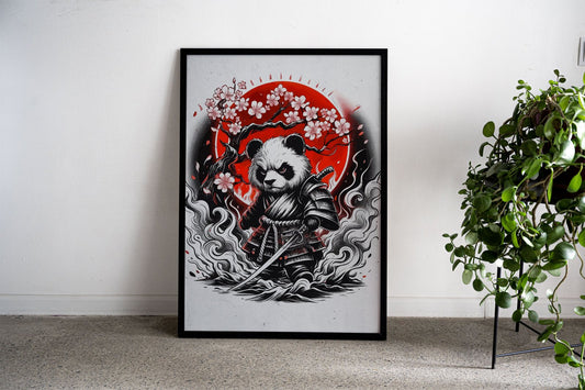 panda japanese Asian Style Poster | Wall Art fo r Home & Office | High-Quality Print