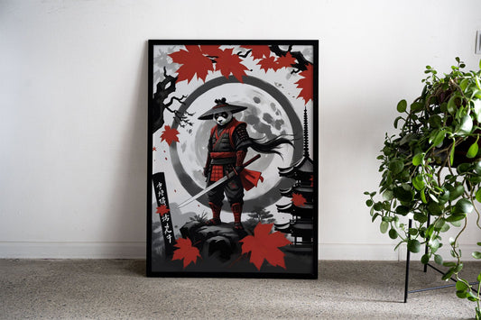 panda samurai japan Asian Style Poster | Wall Art for Home & Office | High-Quality Print