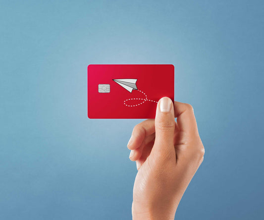 Watercolor paper planes design | credit card sticker | small chip | credit card skin for nursery and home wall decor.
