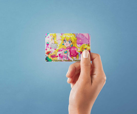 Watercolor peach design | credit card sticker | small chip | credit card skin for nursery and home wall decor.