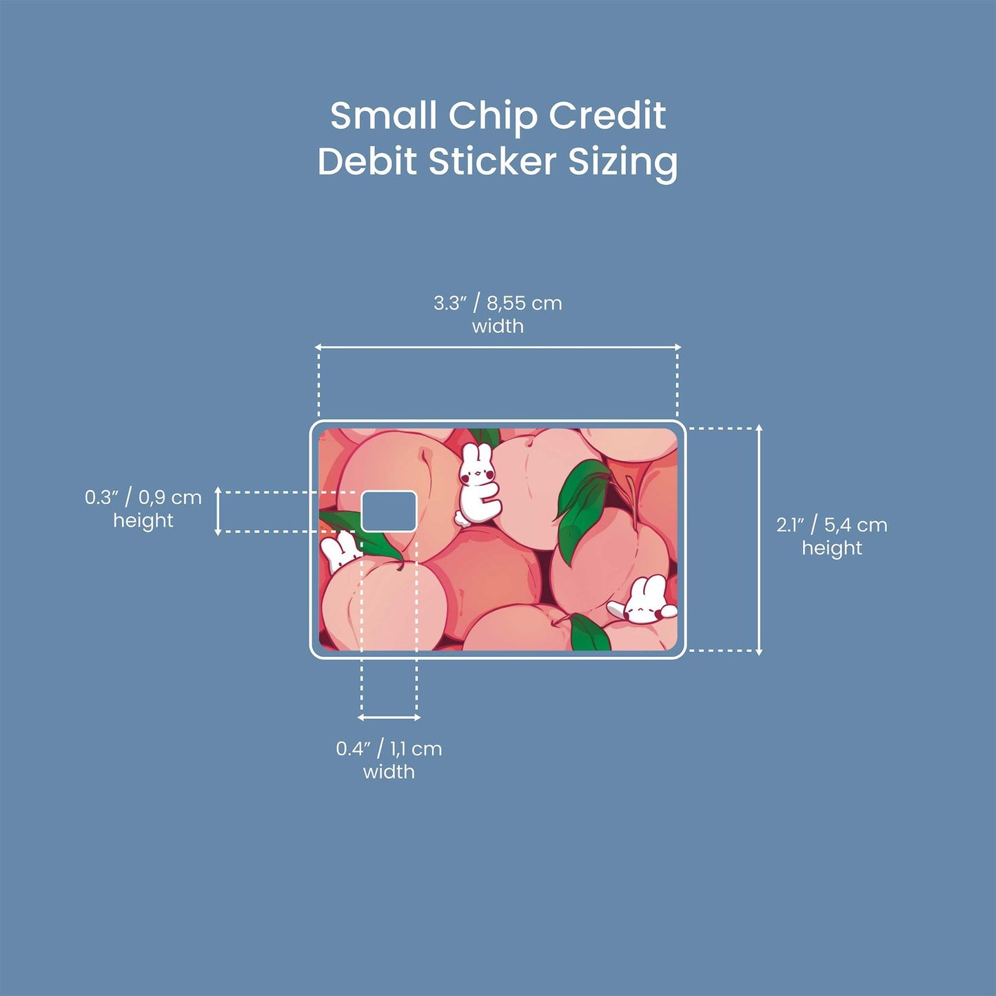 Peach Bunnies Design | Credit Card Sticker | Small Chip | Credit Card Skin