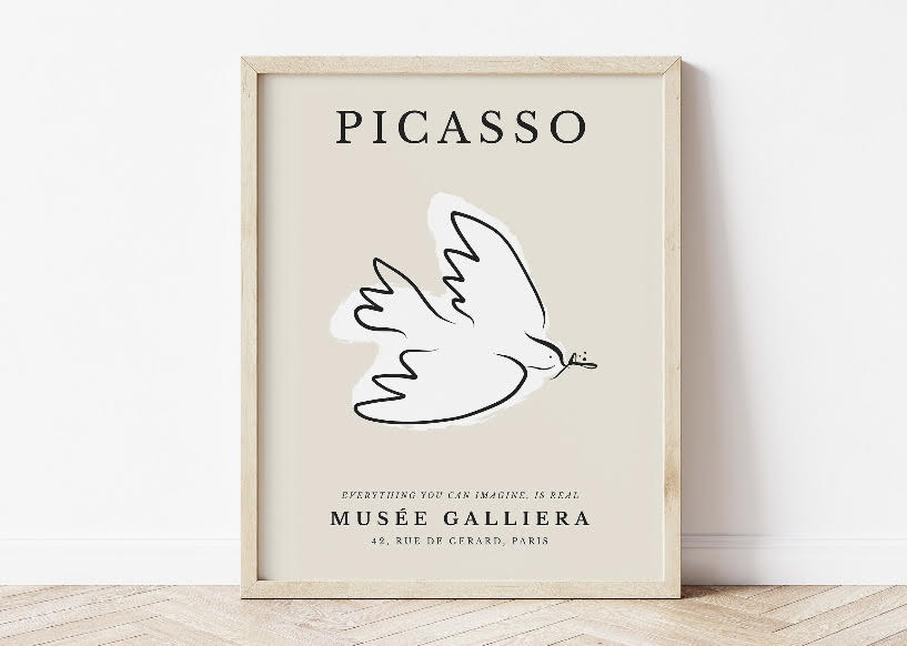 Six-Piece Abstract Picasso Gallery Wall Art Collection - High-Quality Premium Wall Art Decor Sticker