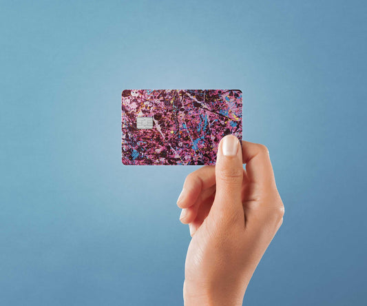 Watercolor pink abstract design | credit card sticker | small chip | credit card skin for nursery and home wall decor.