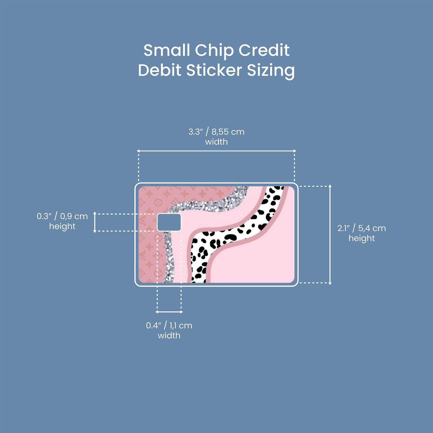 Pink Glitter Design | Credit Card Sticker | Small Chip | Credit Card Skin