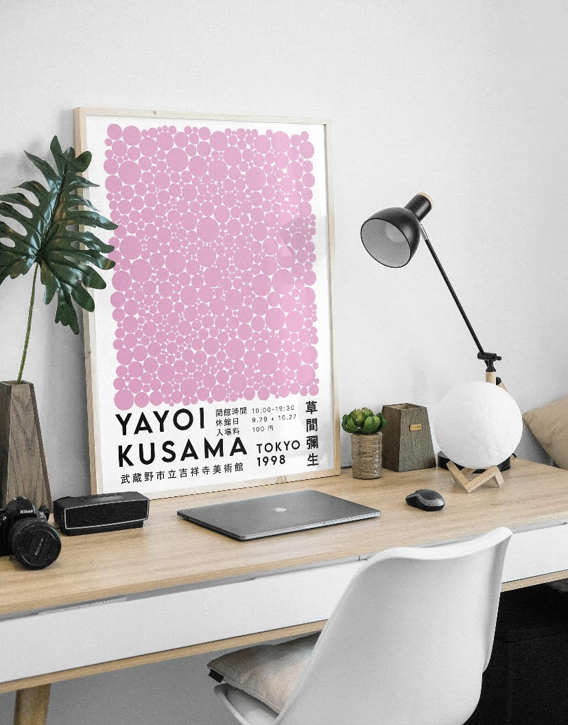 Yayoi Kusama Pink Polka Dot Print