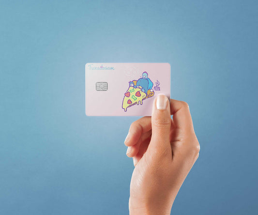 Watercolor pizza dreams design | credit card sticker | small chip | credit card skin for nursery and home wall decor.